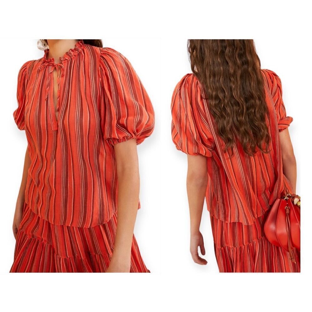 Ulla Johnson Oona Blouse, puff sleeves, Size 2